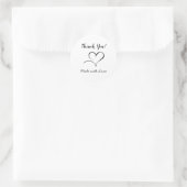 Round Label Sticker met Made with Love-boodschap (Tas)