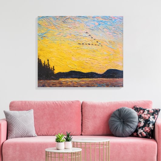 Round Lake Mud Bay | Tom Thomson | Canvas Afdruk (Insitu (Woonkamer))