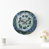 Round (Large) Wall Clock  Blue Mandala Edelweiss Grote Klok (Huis)