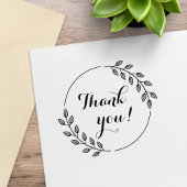 Round Leaves Double Wreath Thank You Rubberstempel