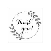Round Leaves Double Wreath Thank You Rubberstempel (Afrduk)
