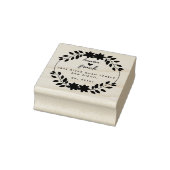 Round Leaves Paar Namen Wedding Return Adres Rubberstempel (Stempel)