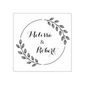 Round Leaves Wreath Custom Names Rubberstempel (Afrduk)