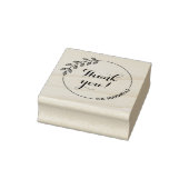 Round Leaves Wreath Thank You Family Name Rubberstempel (Stempel)