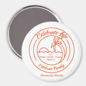 Round Magnet Oranje reunion Logo (Voorkant / Achterkant)