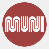 Round Maroon San Francisco Muni Sticker (Voorkant)