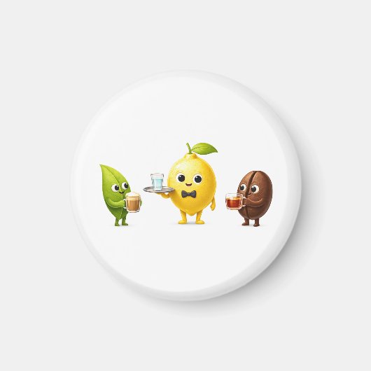 Round Mini Fridge Magnet – Minimal Kitchen Decor (Voorkant)