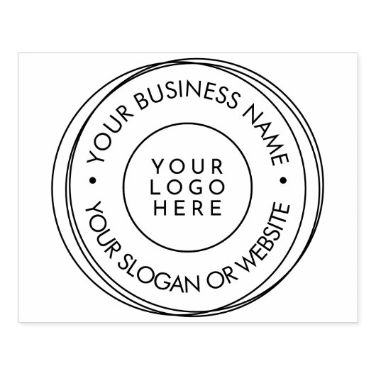 Round Modern Lijst Business Custom Logo Website Rubberstempel (Afrduk)