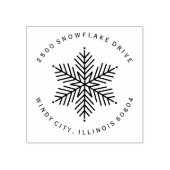 Round Modern Winter Snowflake Holiday Rubberstempel (Afrduk)