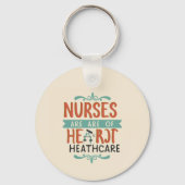 Round Nurse Quote Sleutelhanger – Heart of Healthc (Voorkant)