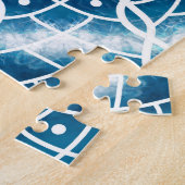 Round Ocean Waves Mandala Legpuzzel (Zijkant)