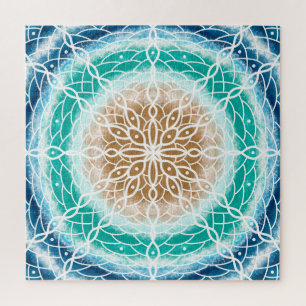 Round Ocean Waves Mandala Legpuzzel