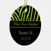 Round Ornament Limoen Black Zebra Sweet 16 (Rechts)