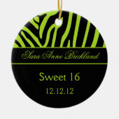 Round Ornament Limoen Black Zebra Sweet 16 (Voorkant)