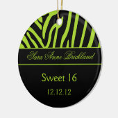 Round Ornament Limoen Black Zebra Sweet 16 (Links)