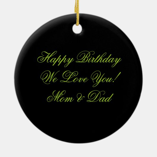 Round Ornament Limoen Black Zebra Sweet 16 (Achterkant)