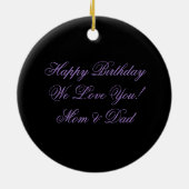 Round Ornament Paars Black Zebra Sweet 16 (Achterkant)