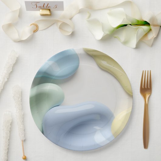 Round paper plate in stylish abstract graphic papieren bordje (Huwelijk)