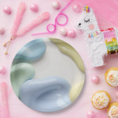 Round paper plate in stylish abstract graphic papieren bordje (Feest)