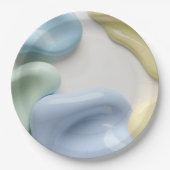 Round paper plate in stylish abstract graphic papieren bordje (Voorkant)