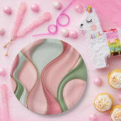 Round paper plate in stylish abstract graphic papieren bordje (Feest)