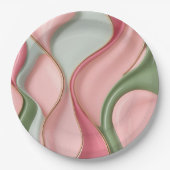 Round paper plate in stylish abstract graphic papieren bordje (Voorkant)