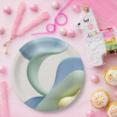 Round paper plate in stylish abstract graphic papieren bordje (Feest)