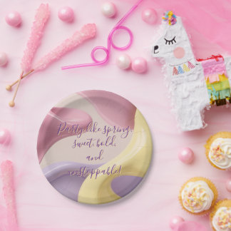 Round paper plate in stylish graphic papieren bordje