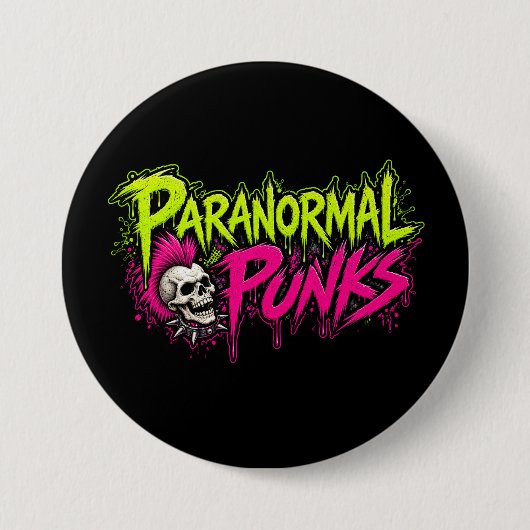 Round Paranormal Punks Logo Ronde Button 7,6 Cm (Voorkant)