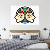 Round Pende Mask Canvas Afdruk (Insitu (Slaapkamer))