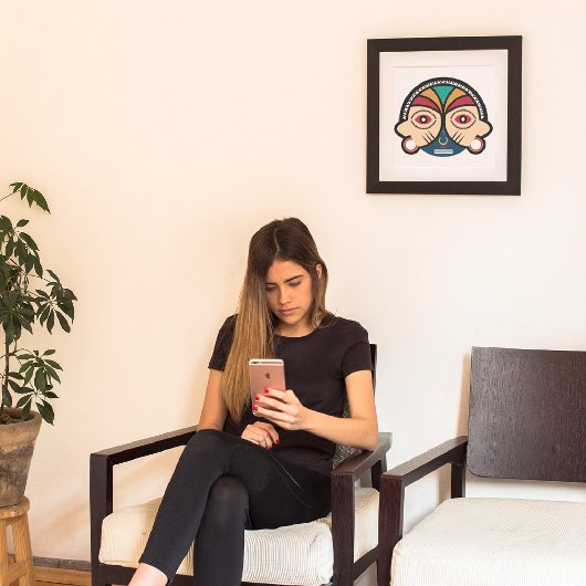 Round Pende Mask Canvas Afdruk