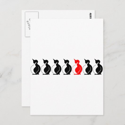 Round Penguin-groep Briefkaart (Voorkant / Achterkant)