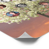 Round Photos with White Blossom Tree and Sunset Poster (Hoek)