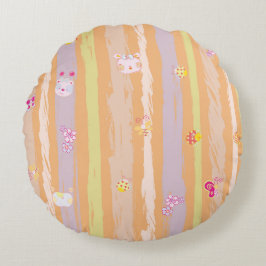 Round Pillow – Baby Joy & Creatures Pastel Animal Rond Kussen