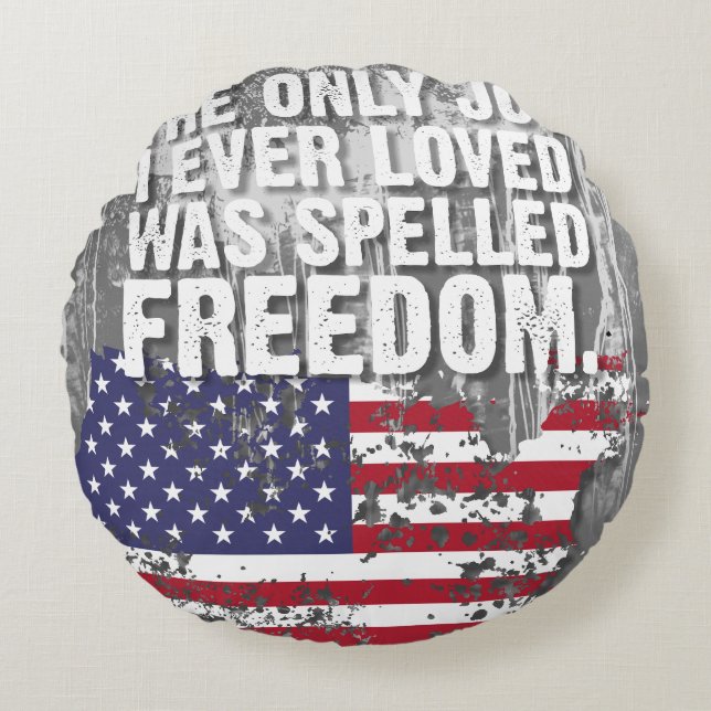 Round Pillow – Freedom Job Rond Kussen (Voorkant)