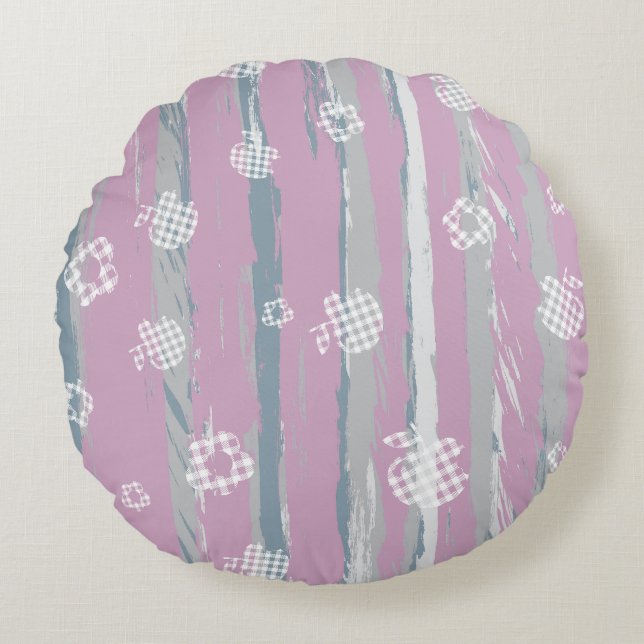 Round Pillow – Gingham Orchard Rond Kussen (Voorkant)