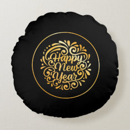 Round Pillow- Happy New Year 2026 Rond Kussen