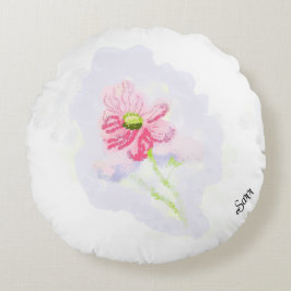 Round Pillow : Iris Flower . Rond Kussen