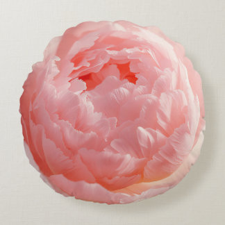 Round Pillow – Pink Flower Bloom | Custom Home Dec Rond Kussen