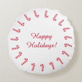 Round Pillow - Rode snoepjes Rond Kussen