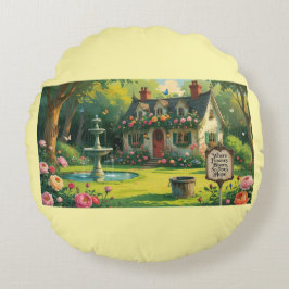 Round Pillow-Victorian Garden Round Pillow Rond Kussen