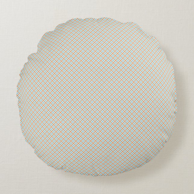Round pillow with a subtle diagonal striped  rond kussen (Voorkant)
