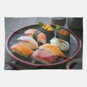 Round Plate Sushi Art Theedoek (Horizontaal)