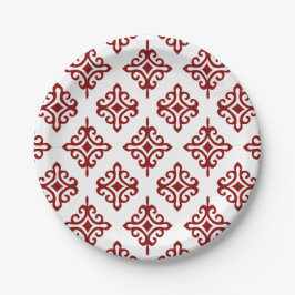 Round plate with a white background papieren bordje