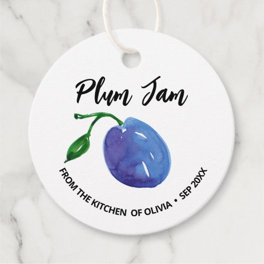 Round Plum Jam Canning Sticker Bedankjes Labels (Voorkant)