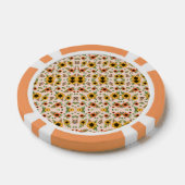 Round poker chip with an intricate floral (Enkel)