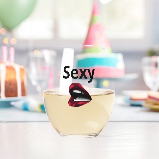 Round Pop Art Pillow Red Polka Dot Lips with "Sexy Wijnglas Zonder Voet (Insitu (Verjaardag))