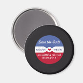 Round Record Save the Date Magnet - muziekthema (Voorkant / Achterkant)