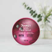 ROUND Red Birthday Party nodiging Kaart (Staand voorkant)