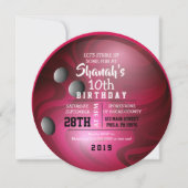 ROUND Red Birthday Party nodiging Kaart (Voorkant)